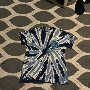 Santa Cruz blue tie dye tee